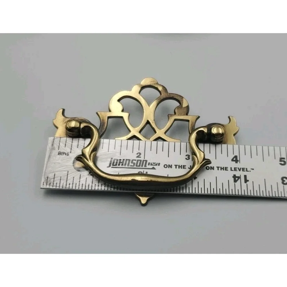 Vtg Keeler Brass K1522 Chippendale Batwing Openwork Drop Bail Drawer Pull 28 Pcs